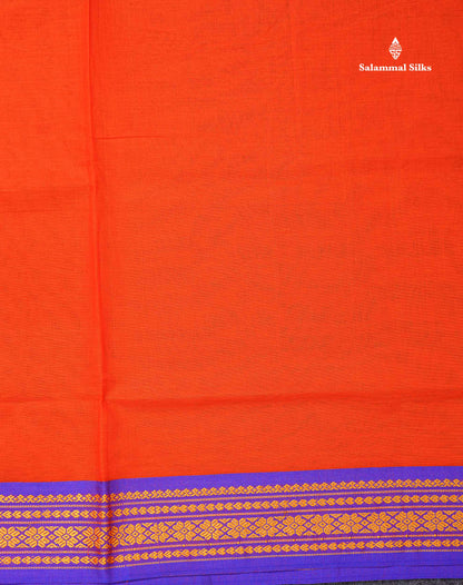 Beautiful Mango Yellow Plain Pure Cotton Saree With Contrast Dual Tone Green Traditional Border