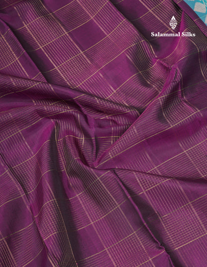 Magenta Fancy Pure Kanjivaram Silk Saree With Contrast Rexona Blouse