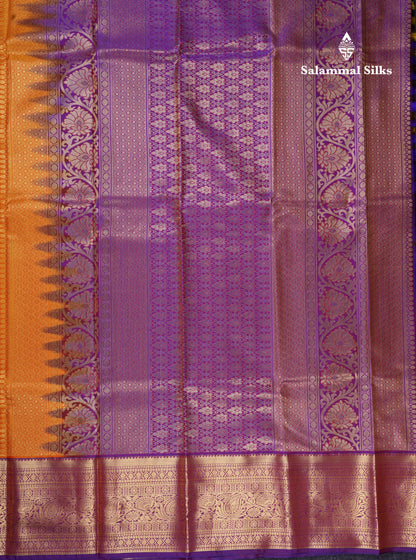 Mango Yellow Semi Silk Saree With Contrast Magenta Border