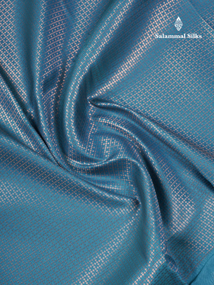 Beautiful Dual Tone Peacock Blue Semi Soft Silk Saree With Traditional Evening Morning Border