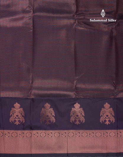 Beautiful Dual Tone Peacock Blue Semi Soft Silk Saree With Traditional Evening Morning Border