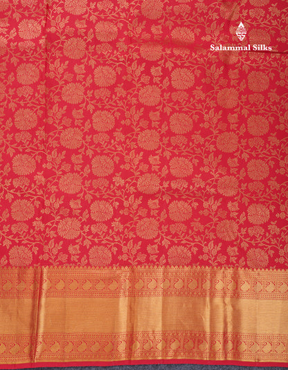 Beautiful Reddish Maroon Pure Kanjivaram Silk Saree With Traditional Border