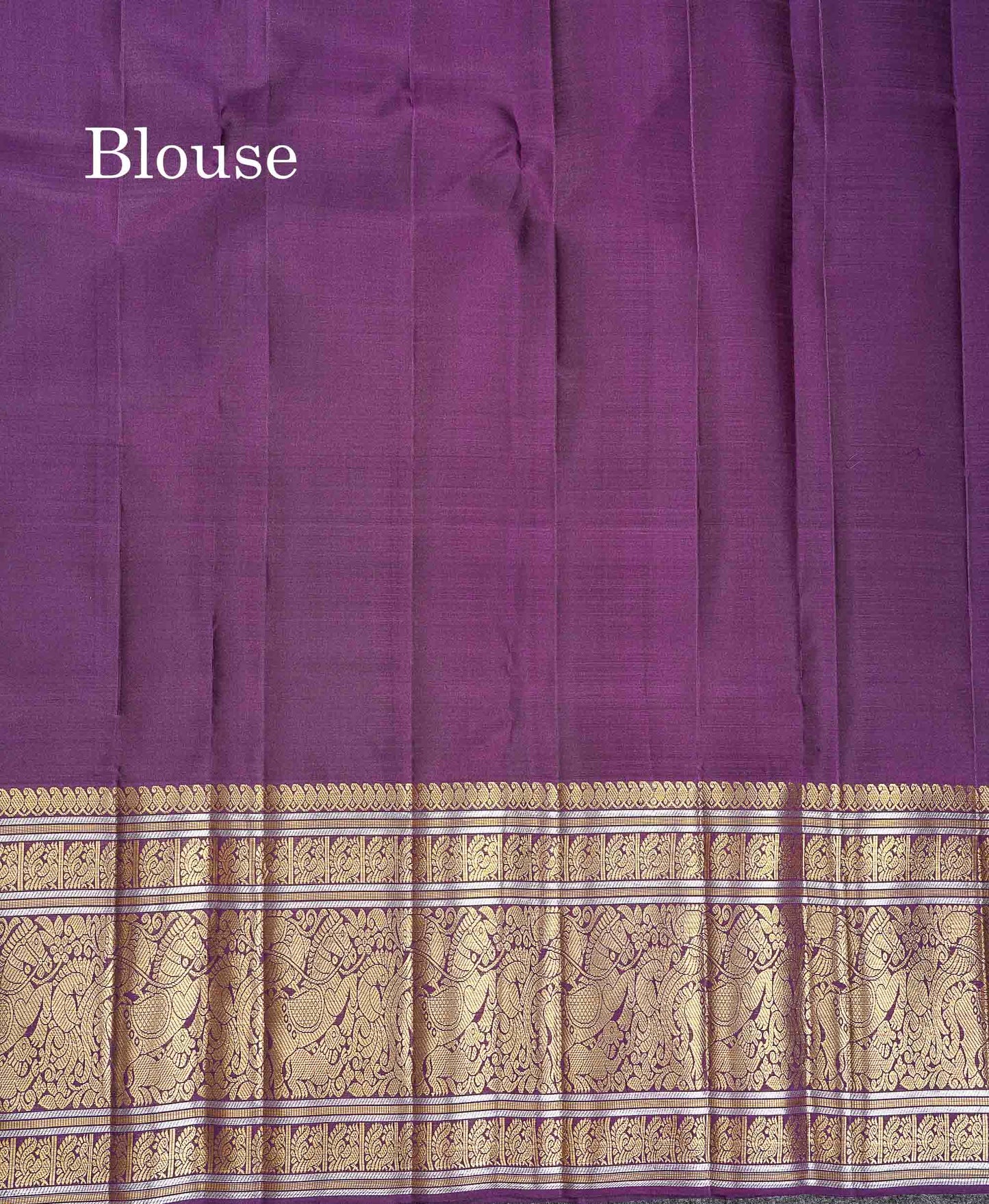 2G Zari Kanjivaram Silk Saree - Wine Purple Colour Body With Traditional Long Border