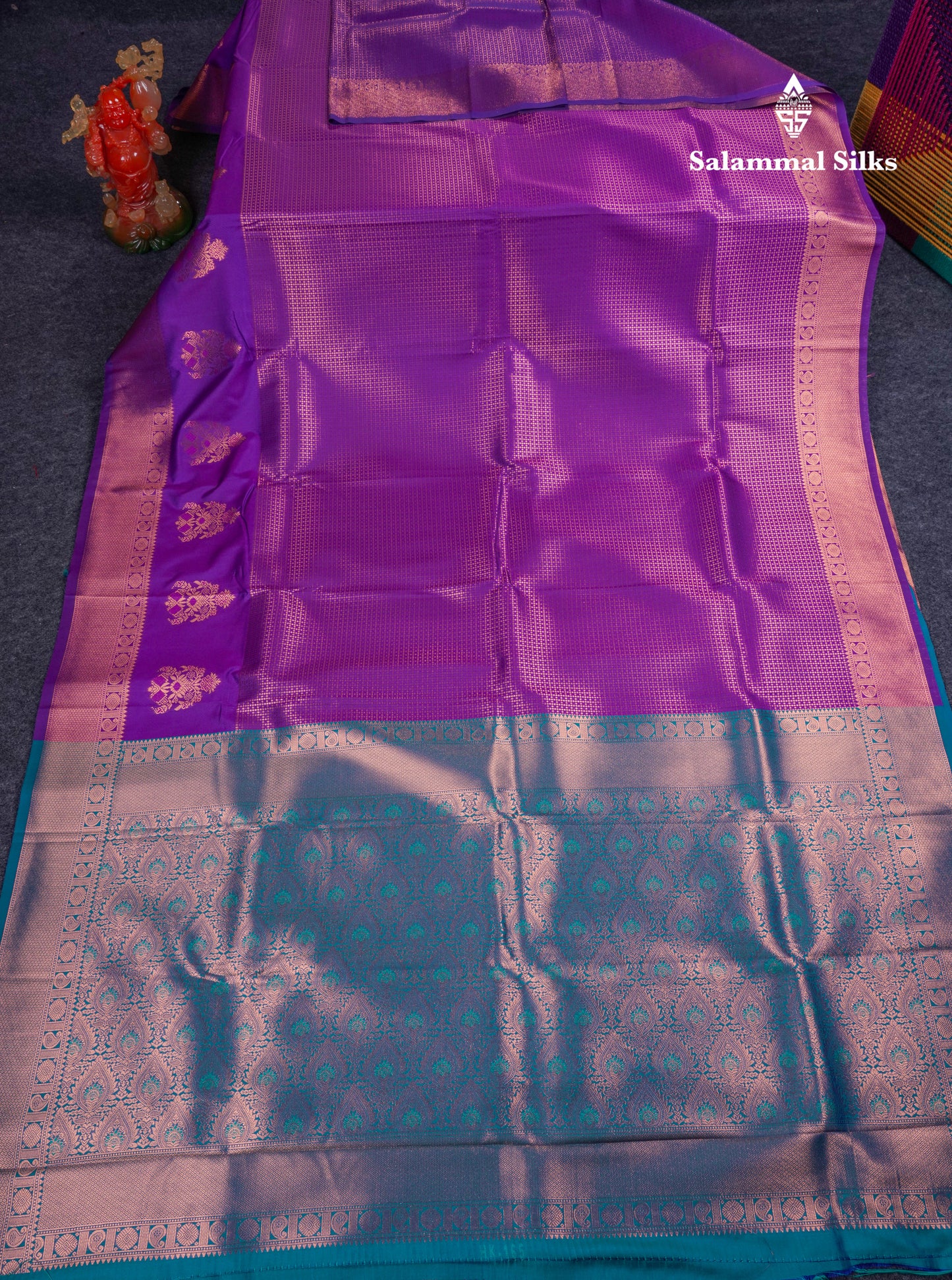 Beautiful Dual Tone Peacock Blue Semi Soft Silk Saree With Traditional Evening Morning Border
