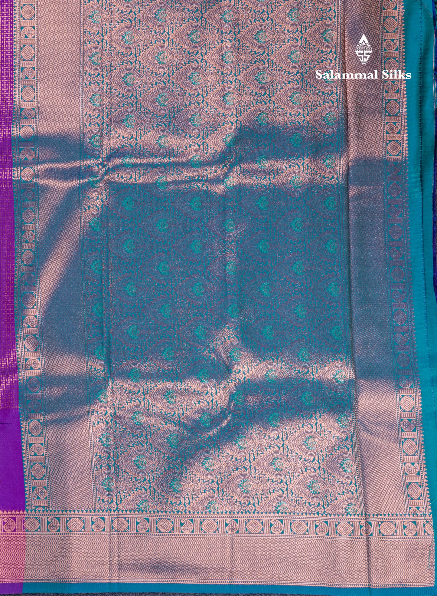 Beautiful Dual Tone Peacock Blue Semi Soft Silk Saree With Traditional Evening Morning Border