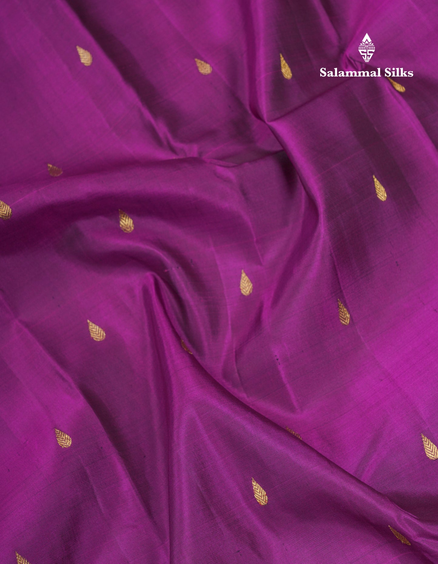 Dark Purple Pure Kanjivaram Silk Saree With Contrast Light Grey Small Border