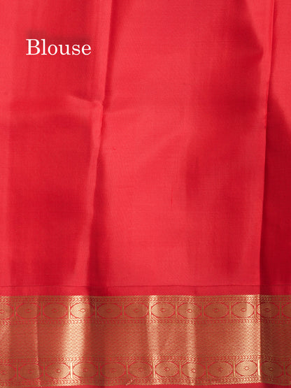 Lavender Pure Kanjivaram Silk Saree With Contrast Maroon Border