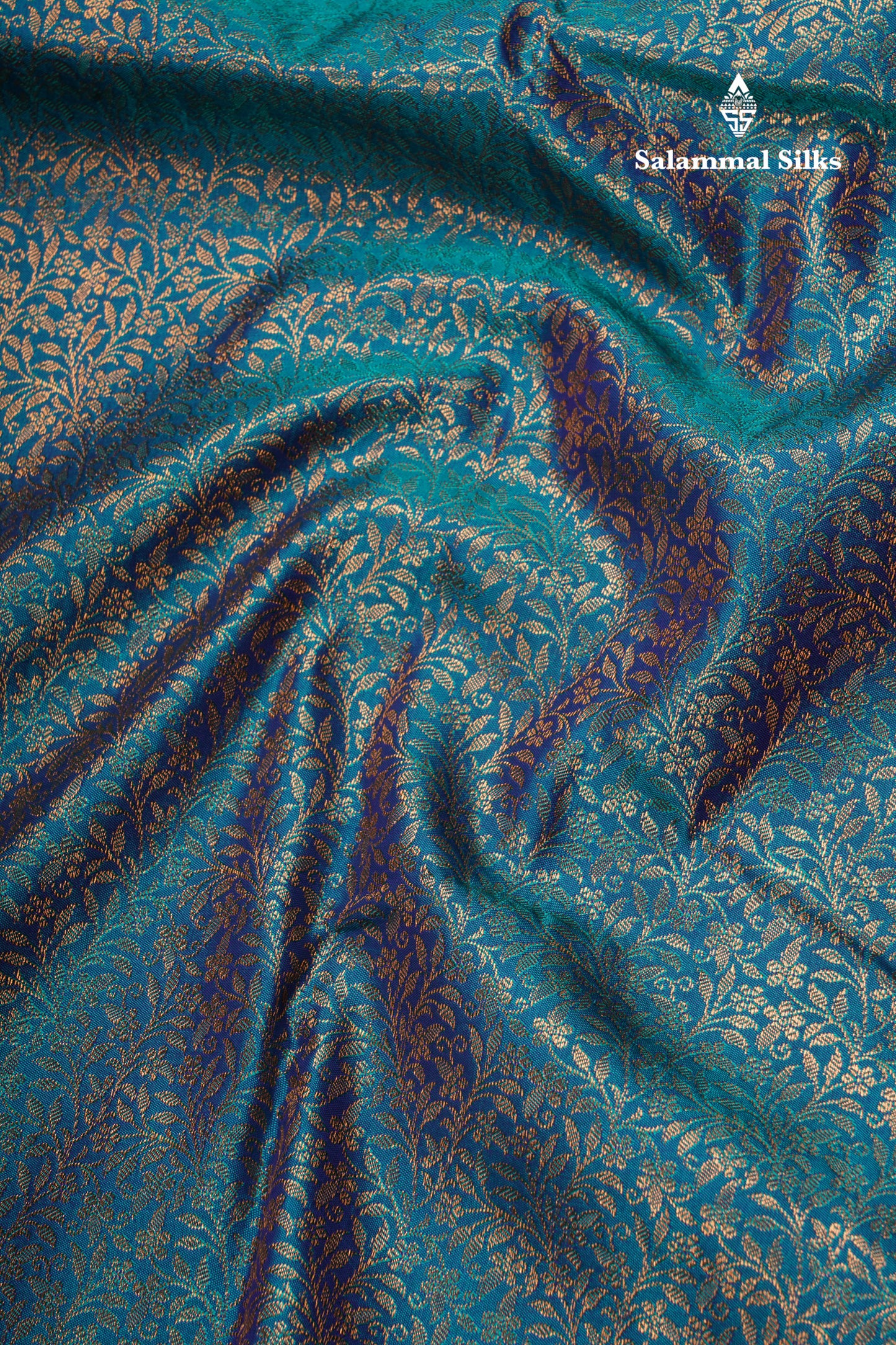 Peacock Blue Bridal Semi Silk Saree With Contrast Pink Border