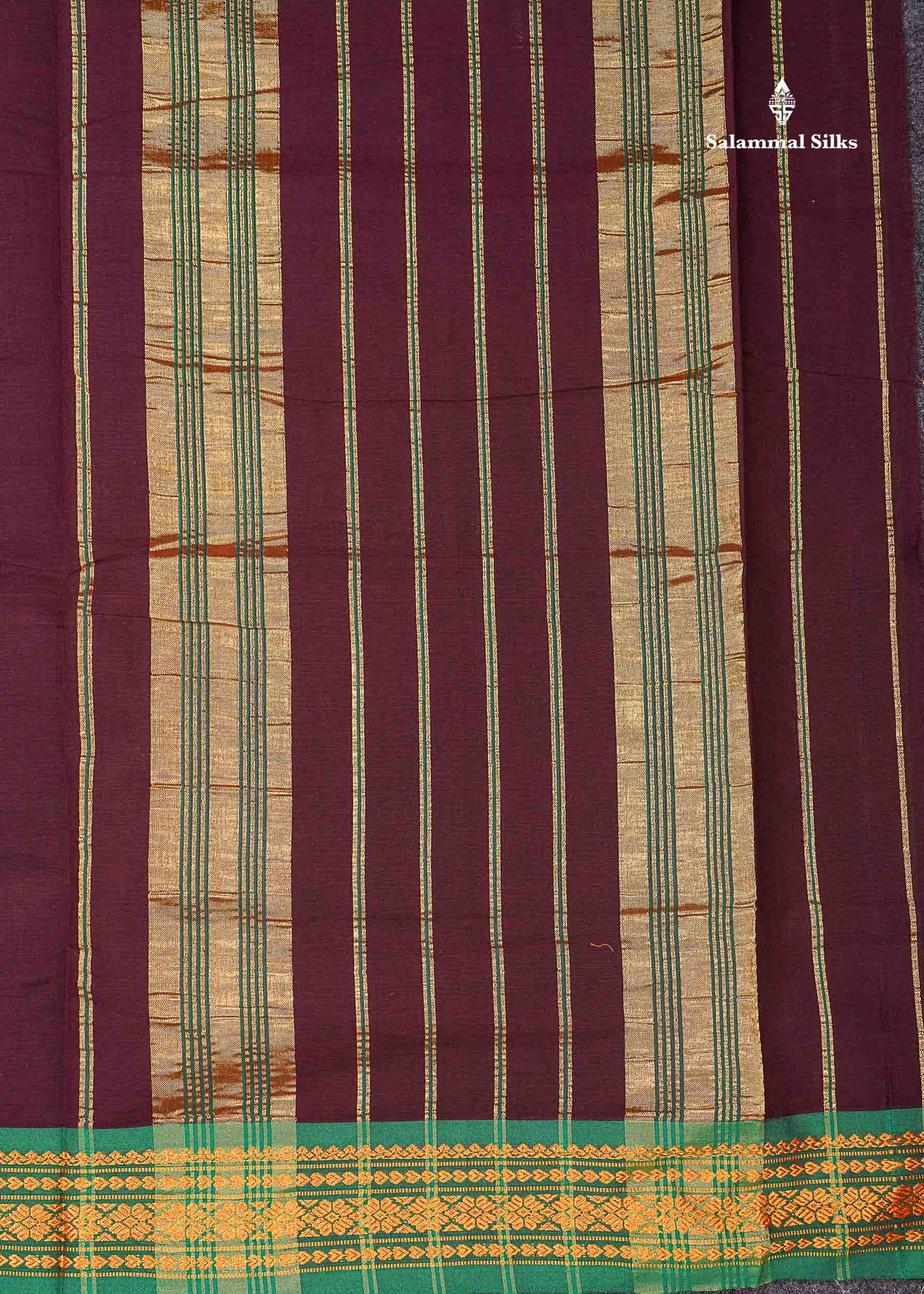 Beautiful Mango Yellow Plain Pure Cotton Saree With Contrast Dual Tone Green Traditional Border