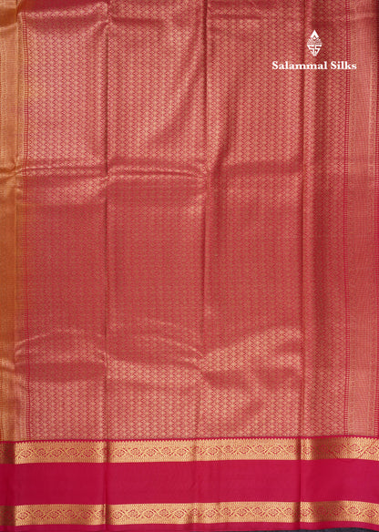 Mustard Yellow Vaira Oosi Butta Semi Silk Saree With Contrast Pink Gap Border