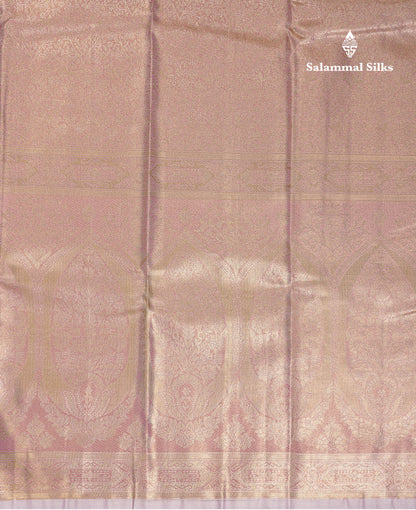 Beautiful Copper Tissue Silk Mix Saree With Contrast Violet Blouse