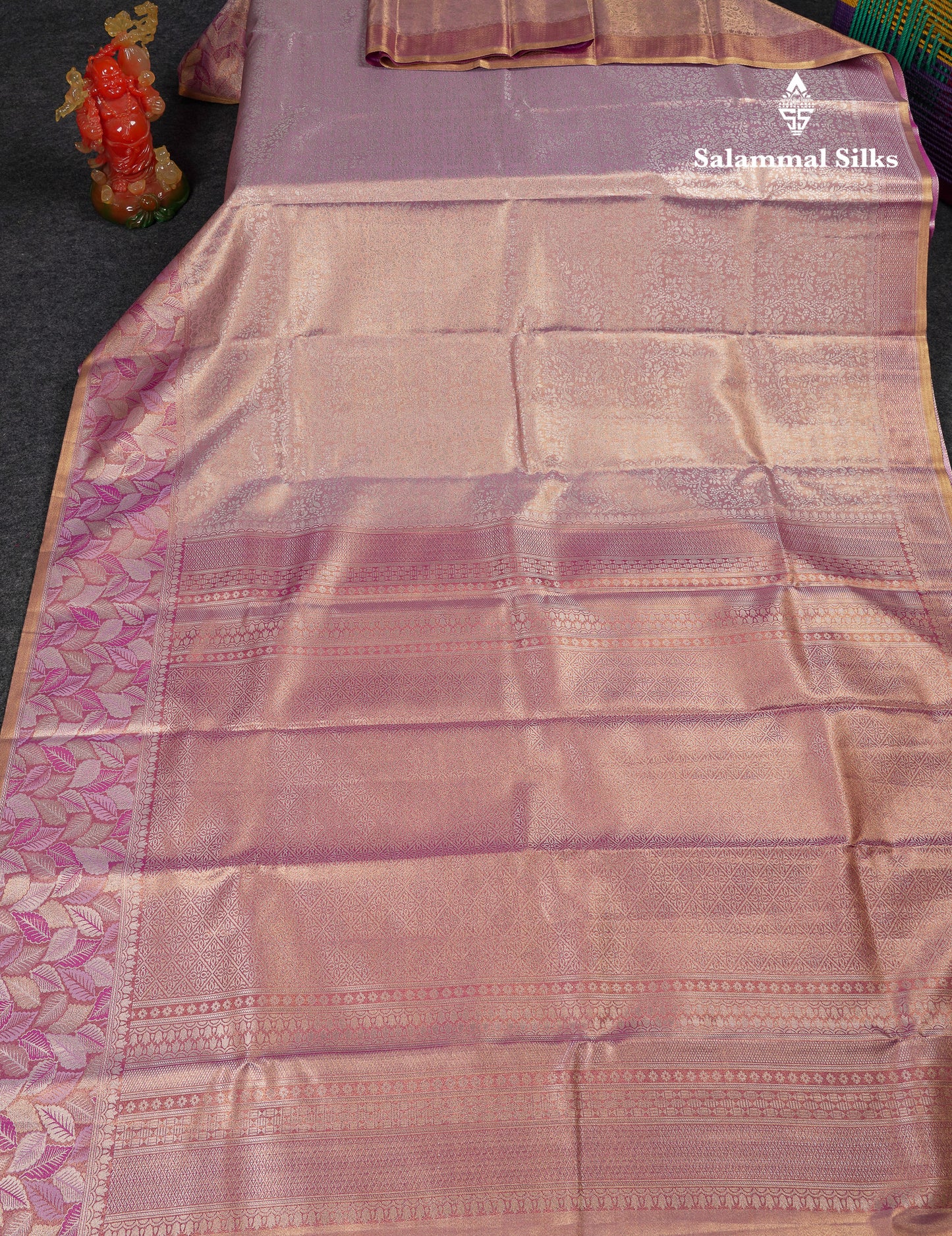 Beautiful Light Lavender Tissue Silk Mix Saree With Fancy Border