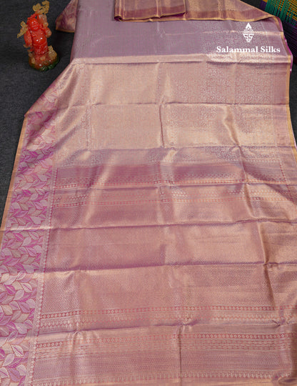 Beautiful Light Lavender Tissue Silk Mix Saree With Fancy Border