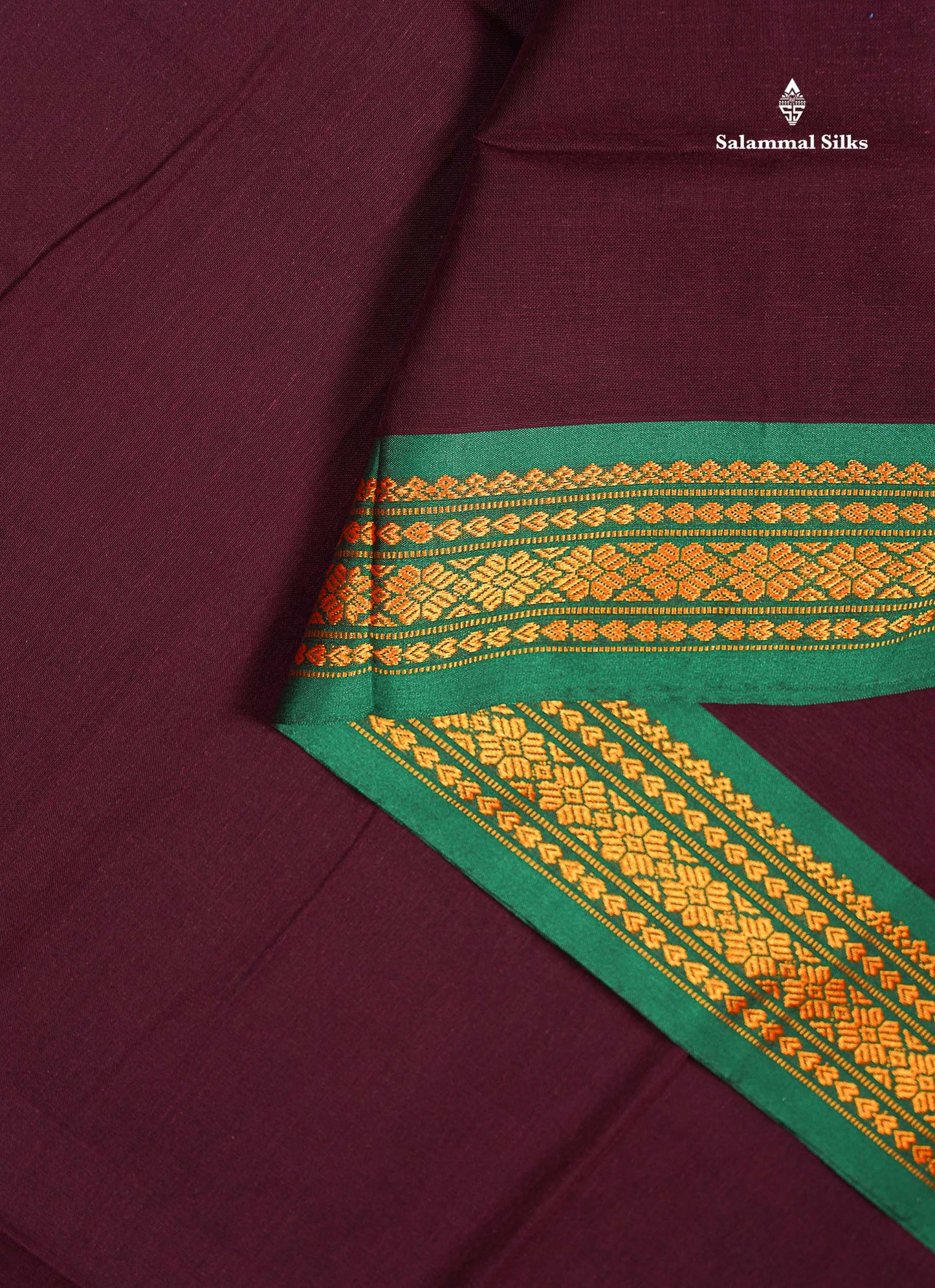 Beautiful Mango Yellow Plain Pure Cotton Saree With Contrast Dual Tone Green Traditional Border