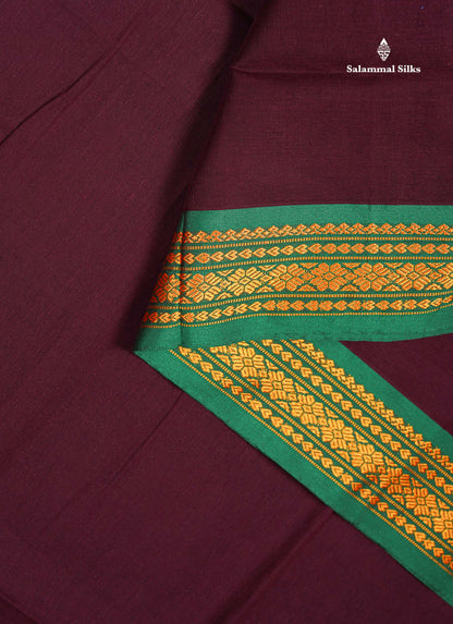 Beautiful Mango Yellow Plain Pure Cotton Saree With Contrast Dual Tone Green Traditional Border