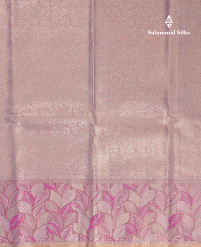 Beautiful Light Lavender Tissue Silk Mix Saree With Fancy Border