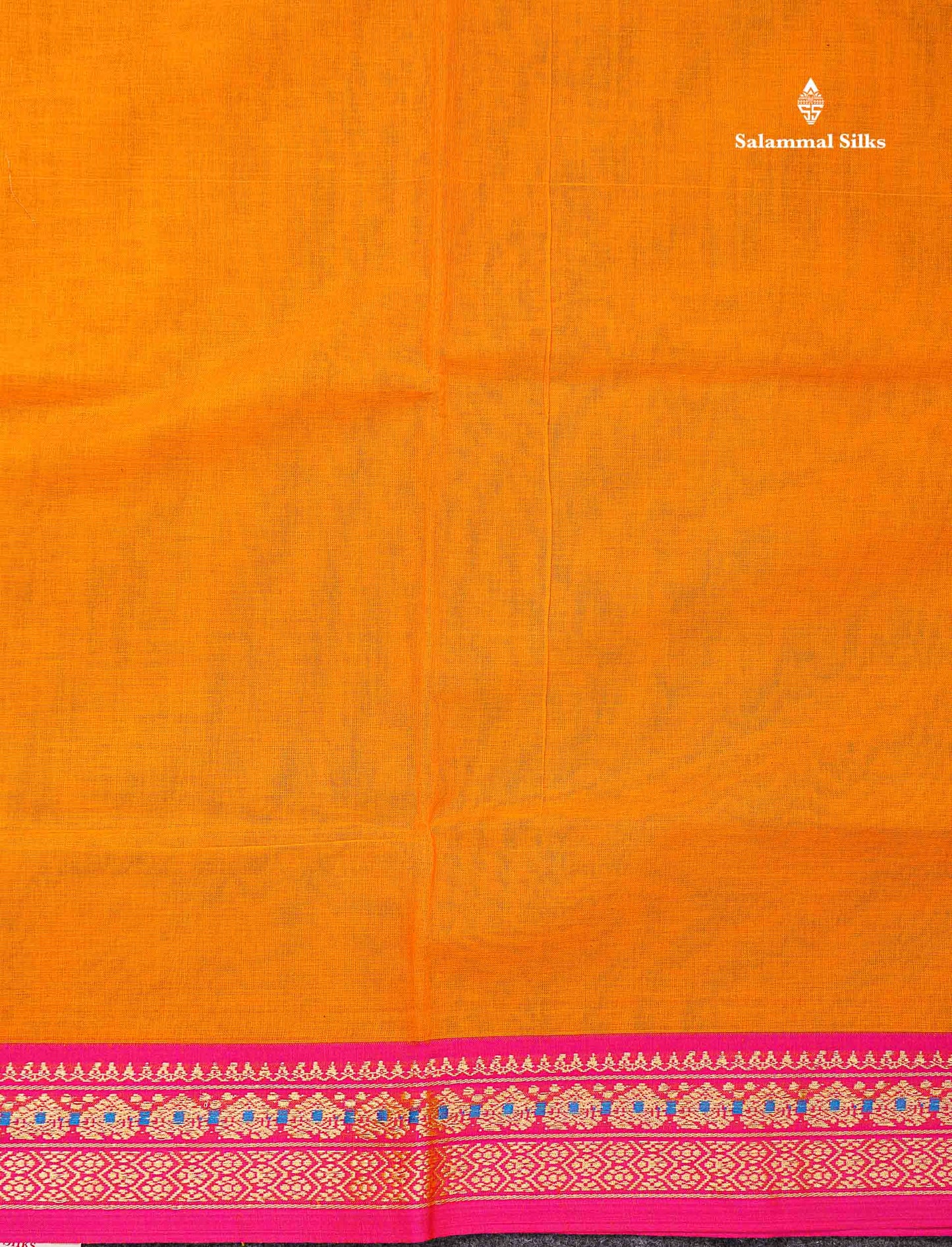 Beautiful Chilly Red Plain Pure Cotton Saree With Contrast Violet Menakari Traditional Border
