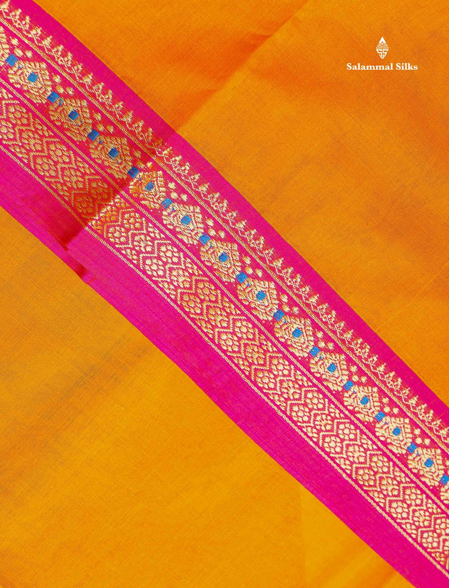 Beautiful Chilly Red Plain Pure Cotton Saree With Contrast Violet Menakari Traditional Border