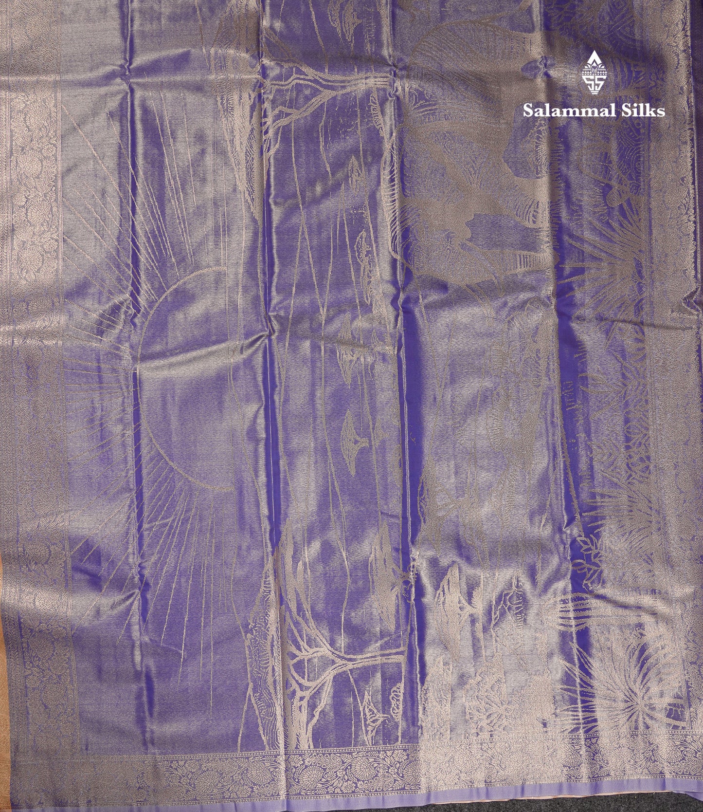 Beautiful Copper Tissue Silk Mix Saree With Contrast Violet Blouse