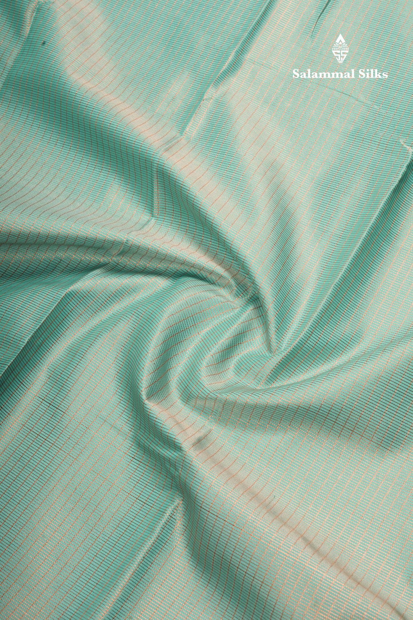 Sea Blue Tiny Zari Checks Semi Silk Saree With Contrast Pink Turning Border