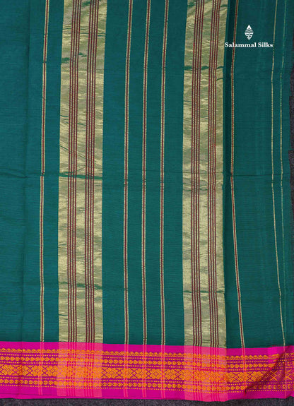 Beautiful Mango Yellow Plain Pure Cotton Saree With Contrast Dual Tone Green Traditional Border