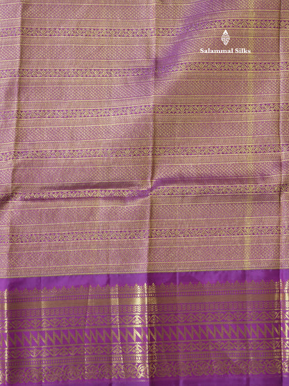 Rust Orange Pure Kanjivaram Silk Saree with Contrast Vadamalli Border