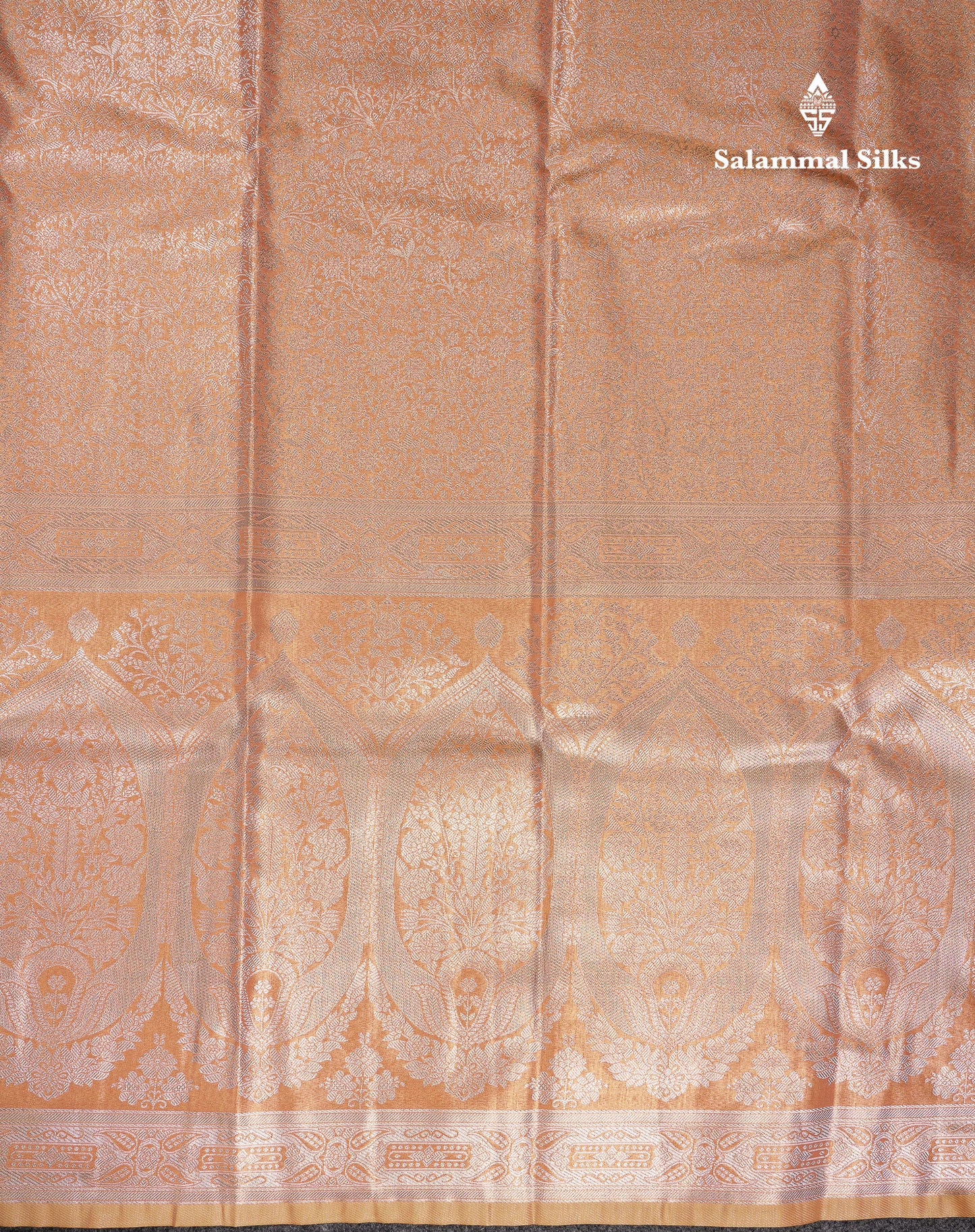 Beautiful Copper Tissue Silk Mix Saree With Contrast Violet Blouse
