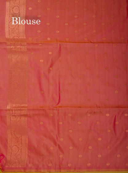 Beautiful Peacock Blue Silver And Gold Zari Meena Work Buttas Semi Soft Silk Saree With Contrast Purple Blouse
