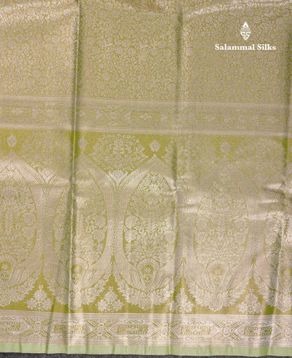 Beautiful Copper Tissue Silk Mix Saree With Contrast Violet Blouse