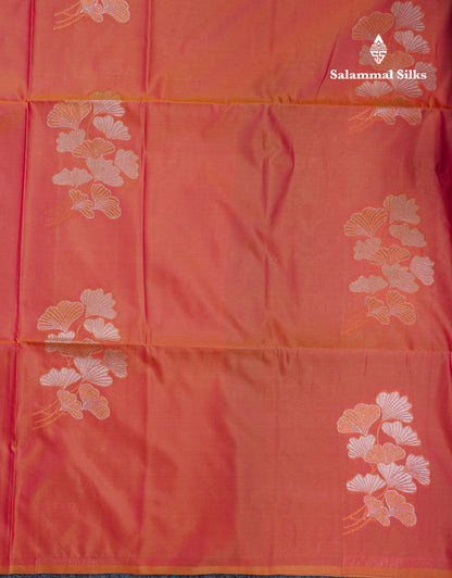 Beautiful Peacock Blue Silver And Gold Zari Meena Work Buttas Semi Soft Silk Saree With Contrast Purple Blouse