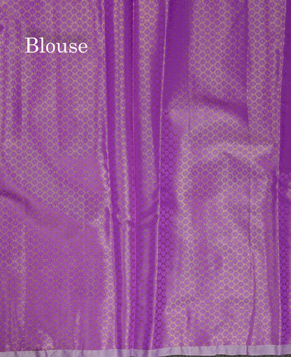 Beautiful Copper Tissue Silk Mix Saree With Contrast Violet Blouse