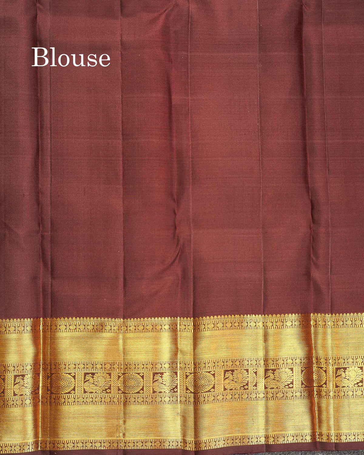 Pure Kanjivaram Silk Saree - Rust Orange Colour Body Checks With Butta & Contrast Brown Border