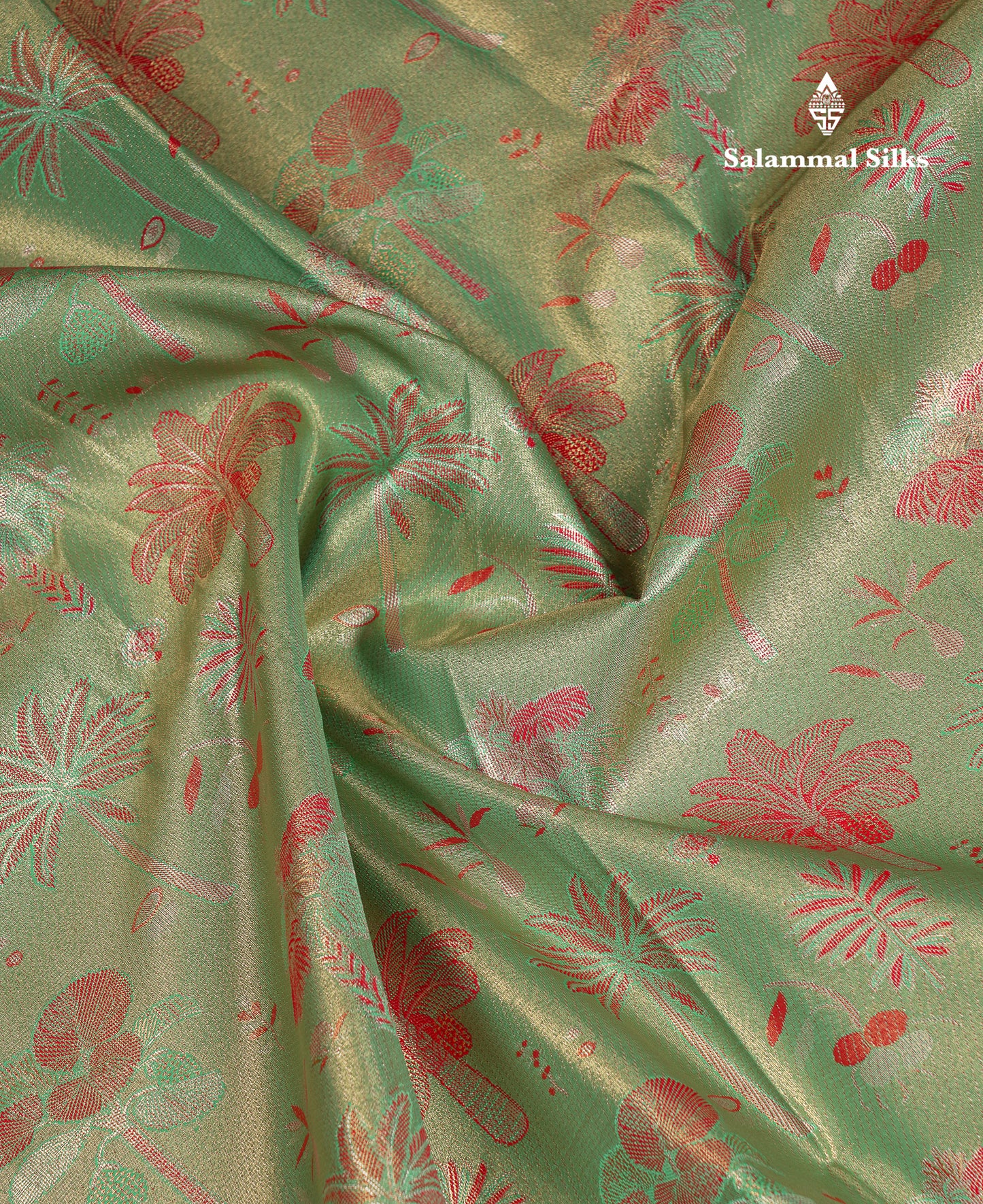 Beautiful Light Green Tissue Semi Silk Saree With Contrast Pink Traditional Evening Morning Border