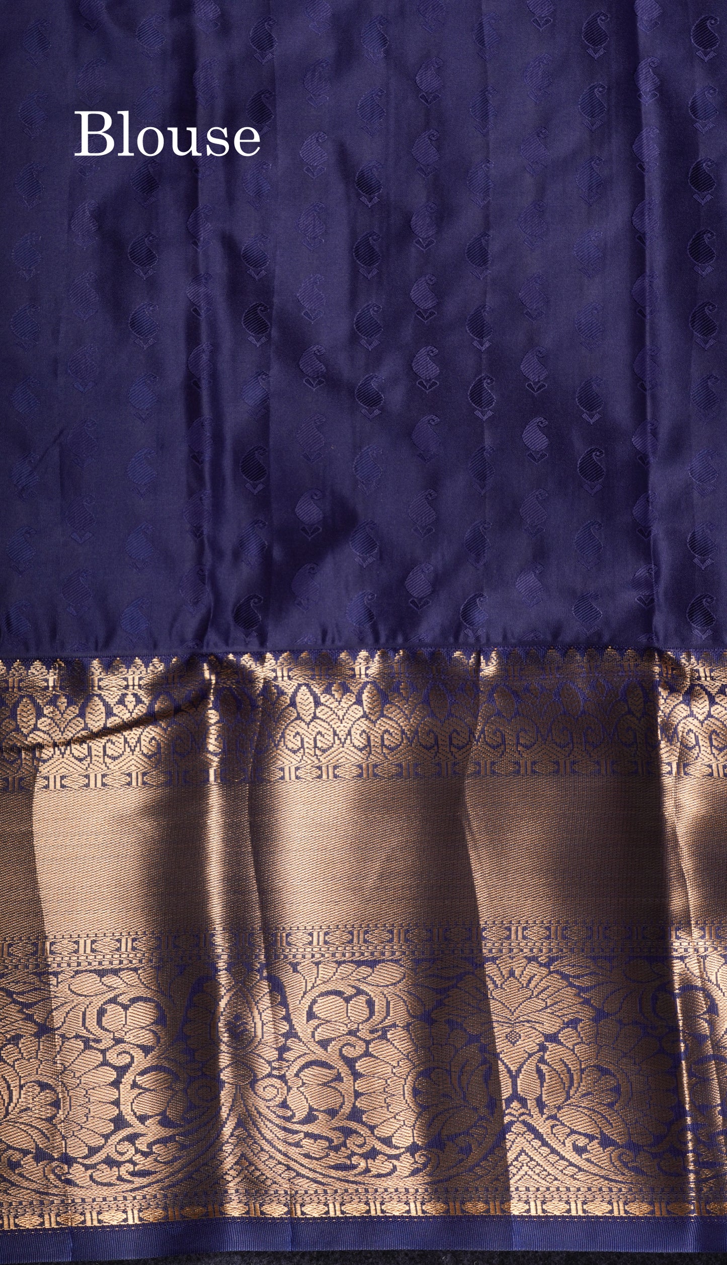 Light Ramar Blue Bridal Semi Silk Saree With Contrast Navy Blue Border