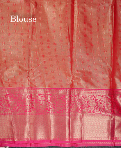 Beautiful Light Green Tissue Semi Silk Saree With Contrast Pink Traditional Evening Morning Border
