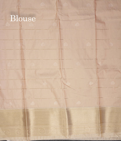 Beautiful Redish Pink Checks With Butta Semi Silk Saree With Contrast Sandal Traditional Border