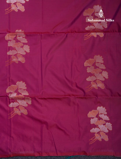Beautiful Peacock Blue Silver And Gold Zari Meena Work Buttas Semi Soft Silk Saree With Contrast Purple Blouse