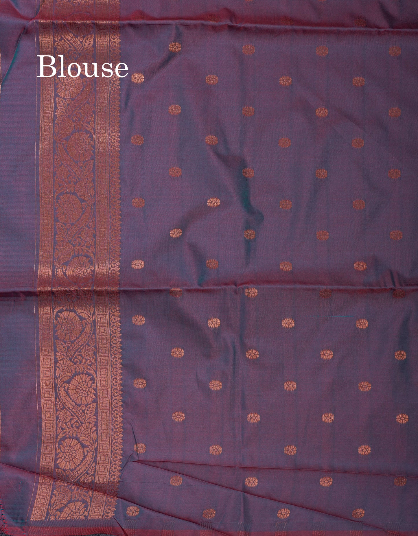 Beautiful Peacock Blue Silver And Gold Zari Meena Work Buttas Semi Soft Silk Saree With Contrast Purple Blouse
