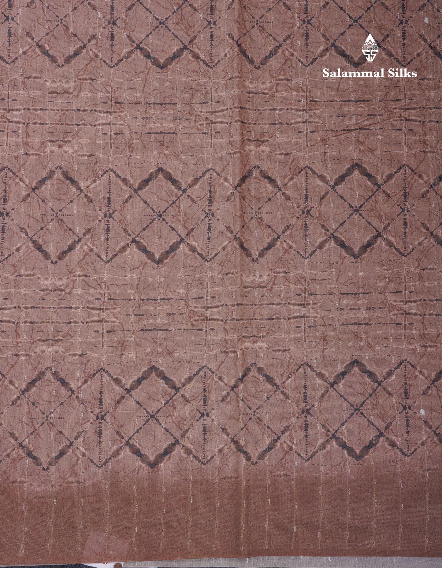 Onion Pink Thread Work Printed Semi Tussar Fancy Saree With Contrast Magenta Border