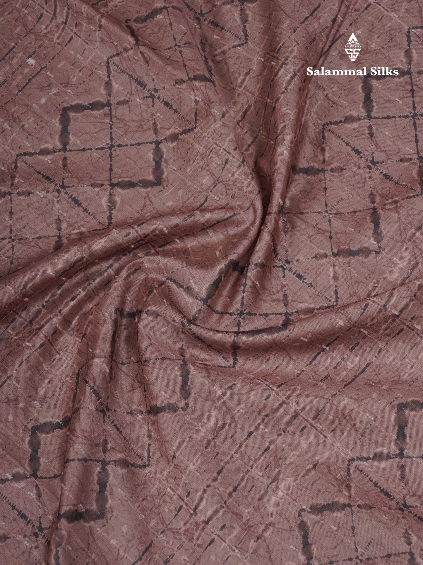 Onion Pink Thread Work Printed Semi Tussar Fancy Saree With Contrast Magenta Border