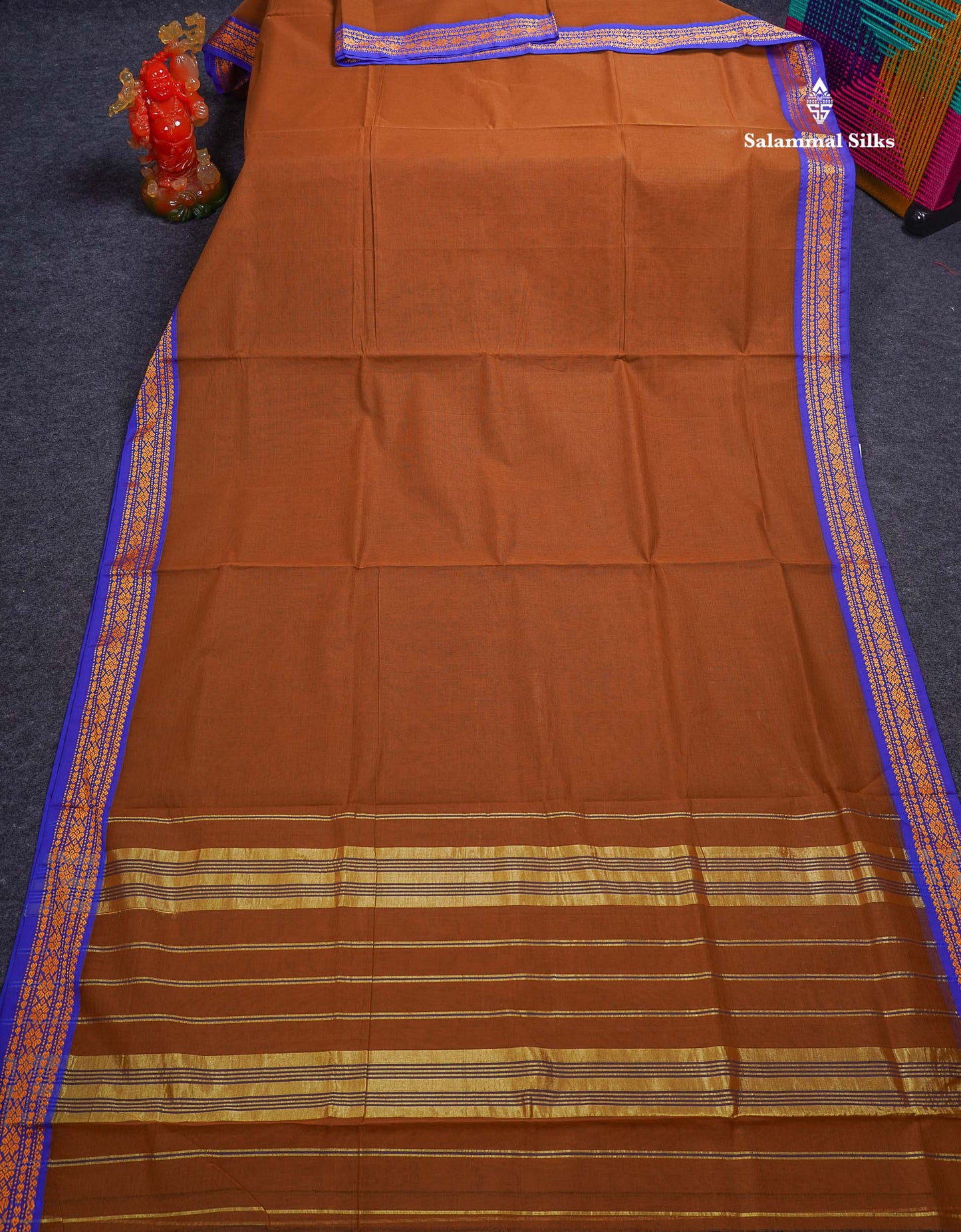 Beautiful Mango Yellow Plain Pure Cotton Saree With Contrast Dual Tone Green Traditional Border