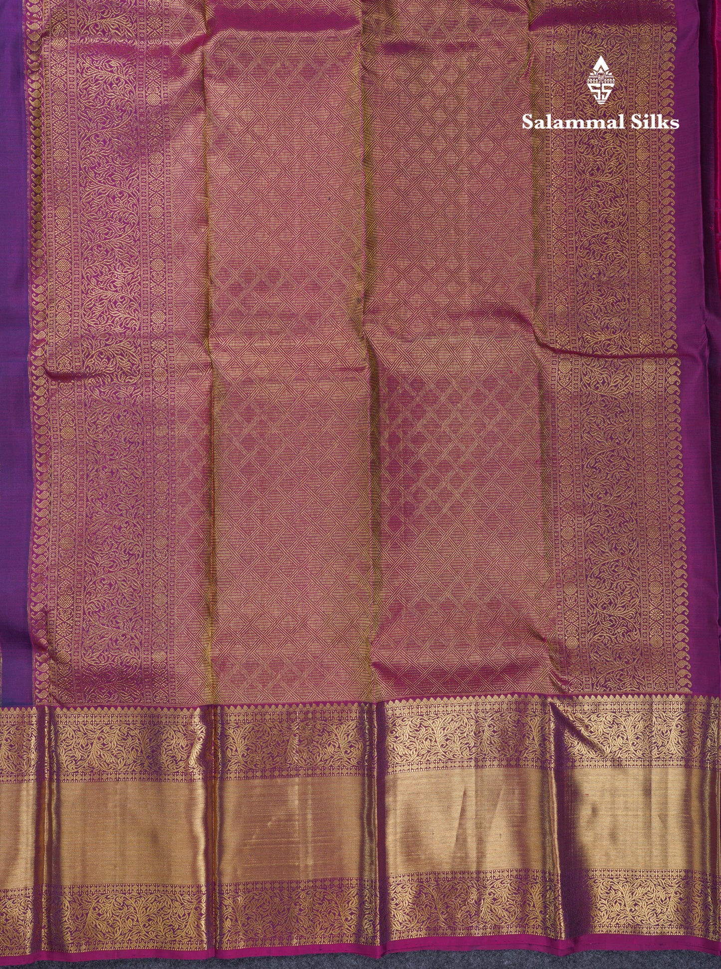 Navy Blue Pure Kanjivaram Silk Saree With Contrast Magenta Traditional Evening Morning Border