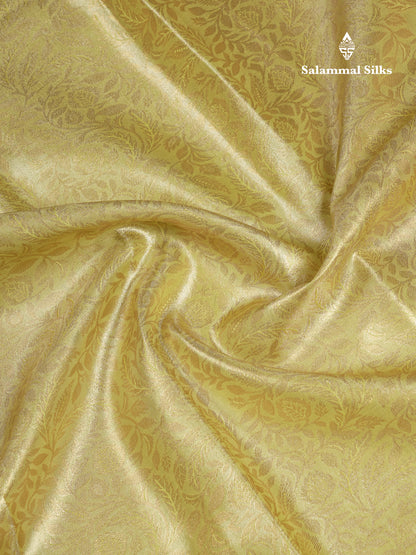 Beautiful Lemon Yellow Tissue Semi Silk Saree With Contrast Pink Fancy Border