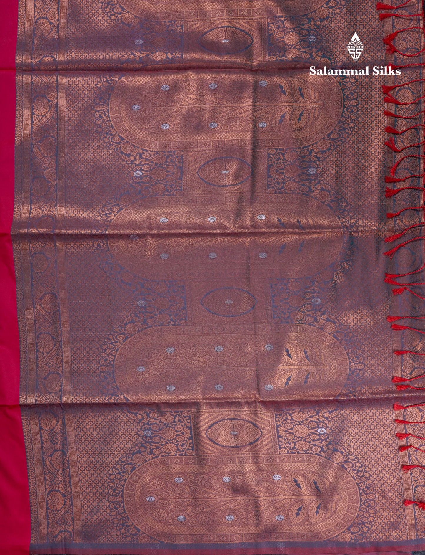 Beautiful Peacock Blue Silver And Gold Zari Meena Work Buttas Semi Soft Silk Saree With Contrast Purple Blouse