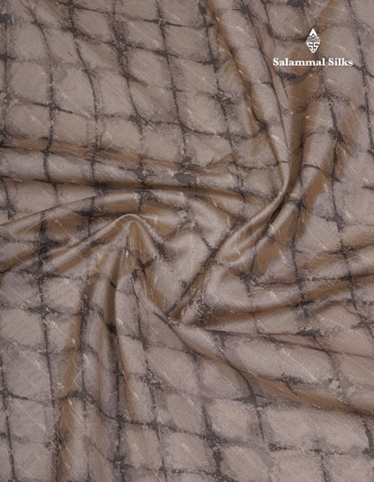 Onion Pink Thread Work Printed Semi Tussar Fancy Saree With Contrast Magenta Border