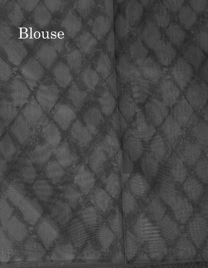 Onion Pink Thread Work Printed Semi Tussar Fancy Saree With Contrast Magenta Border