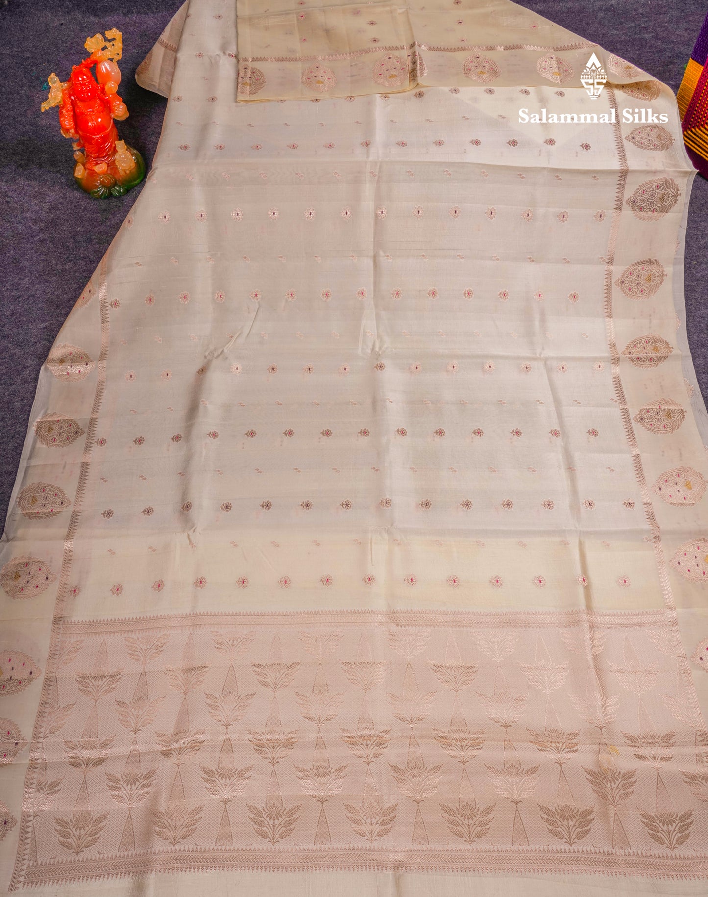 Beautiful Dark Magenta Handloom Banaras Menakari Work Raw Mango Silk Saree With Fancy Border