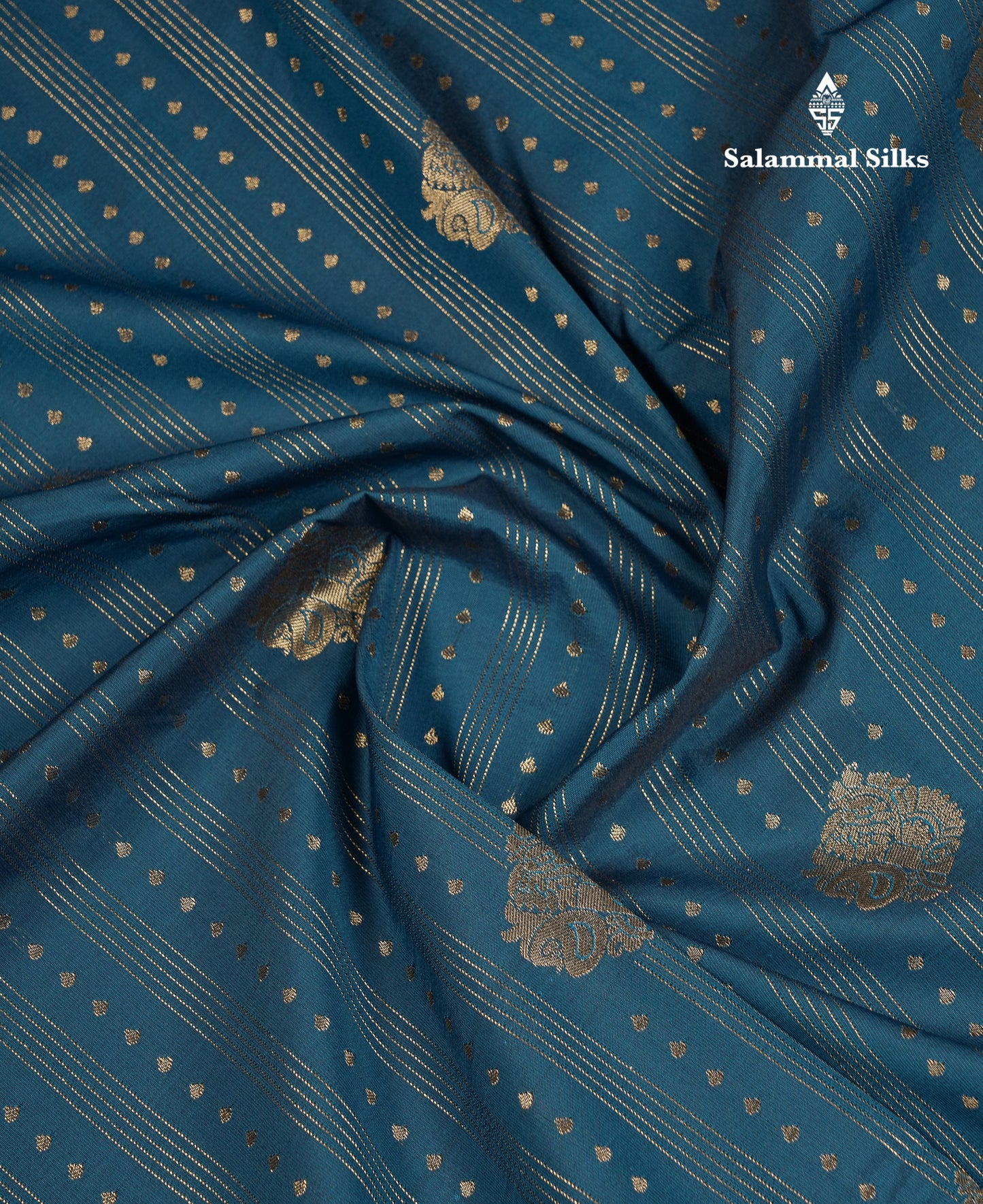 Beautiful Ramar Blue Semi Silk Saree With Contrast Cream Sandal Traditional Evening Morning Border