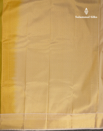 Beautiful Manthulir Yellow Tiny Checks With Butta Semi Silk Saree With Contrast Cream Sandal Traditional Border