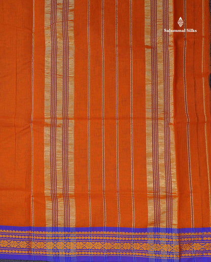 Beautiful Mango Yellow Plain Pure Cotton Saree With Contrast Dual Tone Green Traditional Border